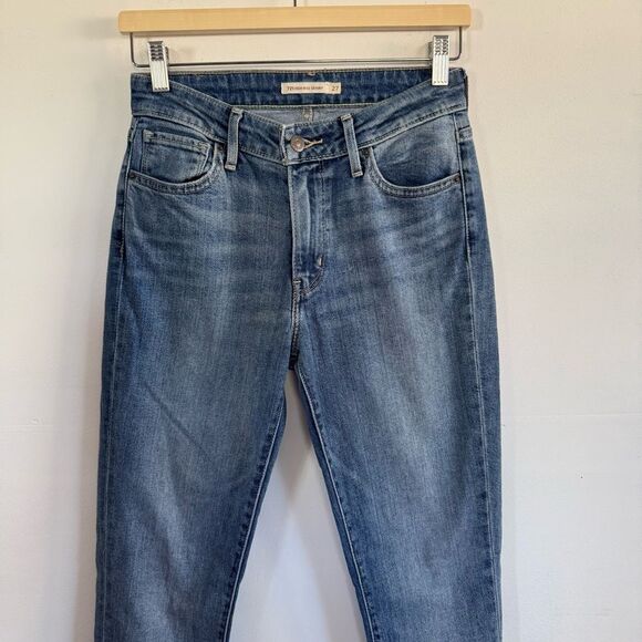 Levi's 721 High Rise Skinny Jeans Blue Denim Womens Size 27 - Picture 3 of 9